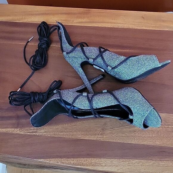 CHARLOTTE RUSSE LACE UP STRAPPY SEY STILETTOS OPEN TOE ANKLE STRAP WOMEN SANDAL - Picture 13 of 14